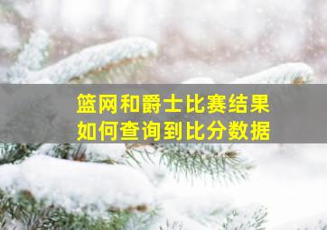 篮网和爵士比赛结果如何查询到比分数据