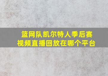 篮网队凯尔特人季后赛视频直播回放在哪个平台