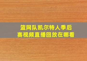 篮网队凯尔特人季后赛视频直播回放在哪看