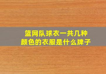 篮网队球衣一共几种颜色的衣服是什么牌子