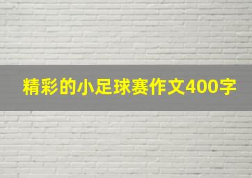 精彩的小足球赛作文400字