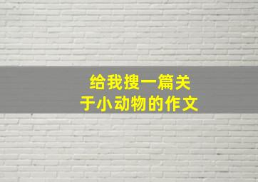 给我搜一篇关于小动物的作文