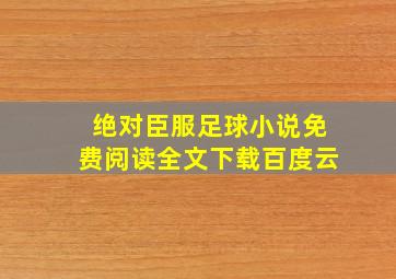 绝对臣服足球小说免费阅读全文下载百度云