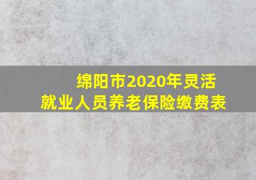 绵阳市2020年灵活就业人员养老保险缴费表