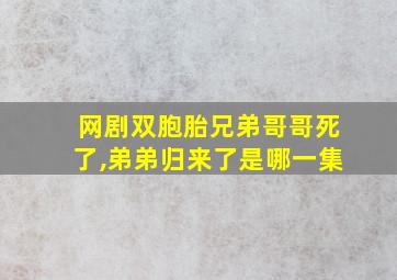 网剧双胞胎兄弟哥哥死了,弟弟归来了是哪一集