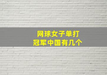 网球女子单打冠军中国有几个