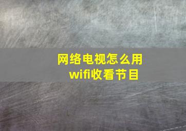 网络电视怎么用wifi收看节目