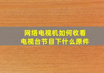 网络电视机如何收看电视台节目下什么原件