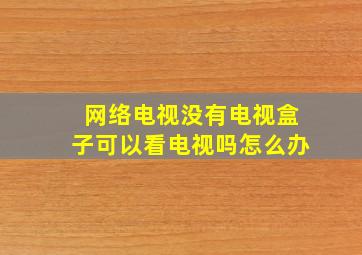 网络电视没有电视盒子可以看电视吗怎么办