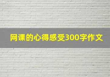 网课的心得感受300字作文