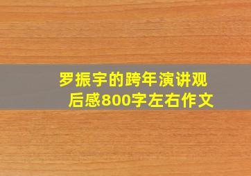 罗振宇的跨年演讲观后感800字左右作文