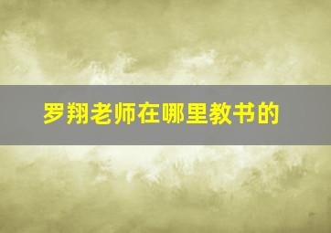 罗翔老师在哪里教书的