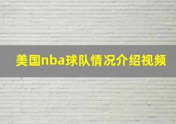 美国nba球队情况介绍视频