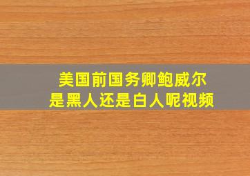 美国前国务卿鲍威尔是黑人还是白人呢视频