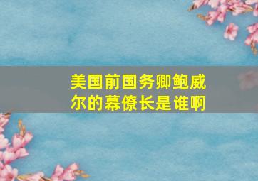 美国前国务卿鲍威尔的幕僚长是谁啊