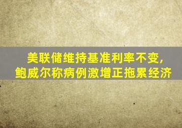 美联储维持基准利率不变,鲍威尔称病例激增正拖累经济