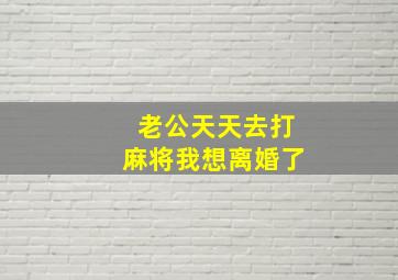 老公天天去打麻将我想离婚了