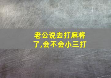 老公说去打麻将了,会不会小三打