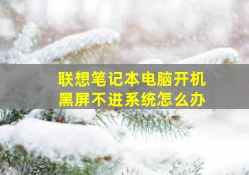 联想笔记本电脑开机黑屏不进系统怎么办