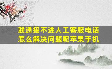 联通接不进人工客服电话怎么解决问题呢苹果手机