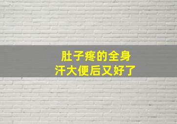 肚子疼的全身汗大便后又好了