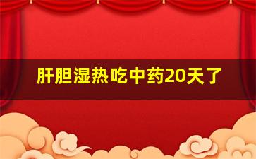 肝胆湿热吃中药20天了