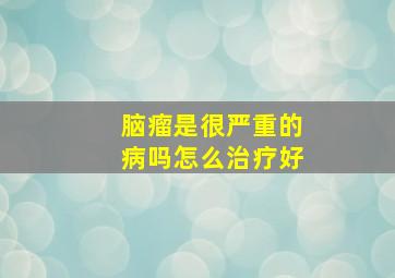 脑瘤是很严重的病吗怎么治疗好