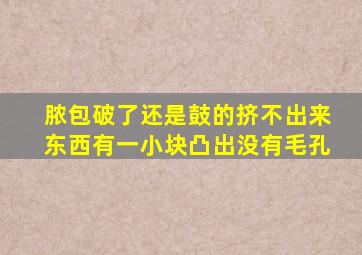 脓包破了还是鼓的挤不出来东西有一小块凸出没有毛孔