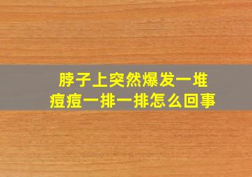 脖子上突然爆发一堆痘痘一排一排怎么回事