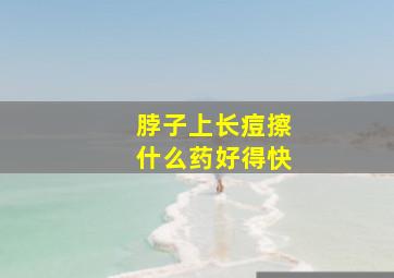 脖子上长痘擦什么药好得快