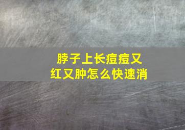 脖子上长痘痘又红又肿怎么快速消