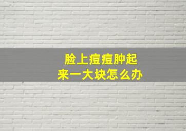 脸上痘痘肿起来一大块怎么办