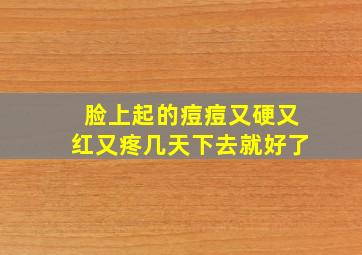 脸上起的痘痘又硬又红又疼几天下去就好了