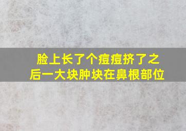 脸上长了个痘痘挤了之后一大块肿块在鼻根部位