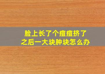 脸上长了个痘痘挤了之后一大块肿块怎么办