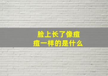 脸上长了像痘痘一样的是什么