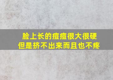 脸上长的痘痘很大很硬但是挤不出来而且也不疼