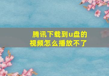 腾讯下载到u盘的视频怎么播放不了