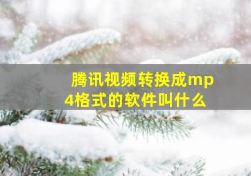 腾讯视频转换成mp4格式的软件叫什么