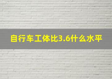 自行车工体比3.6什么水平