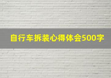 自行车拆装心得体会500字