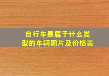 自行车是属于什么类型的车辆图片及价格表