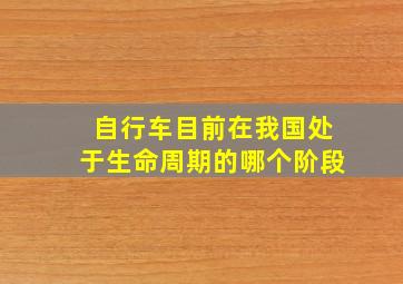 自行车目前在我国处于生命周期的哪个阶段