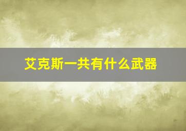 艾克斯一共有什么武器