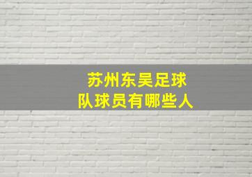 苏州东吴足球队球员有哪些人