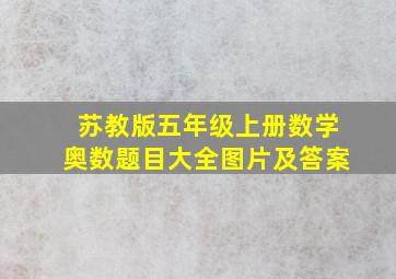 苏教版五年级上册数学奥数题目大全图片及答案