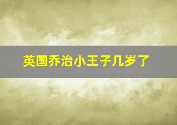 英国乔治小王子几岁了