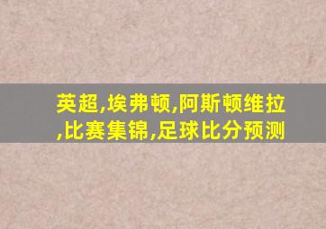 英超,埃弗顿,阿斯顿维拉,比赛集锦,足球比分预测