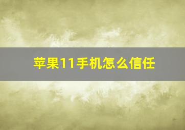 苹果11手机怎么信任