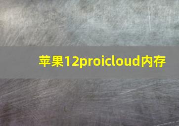 苹果12proicloud内存